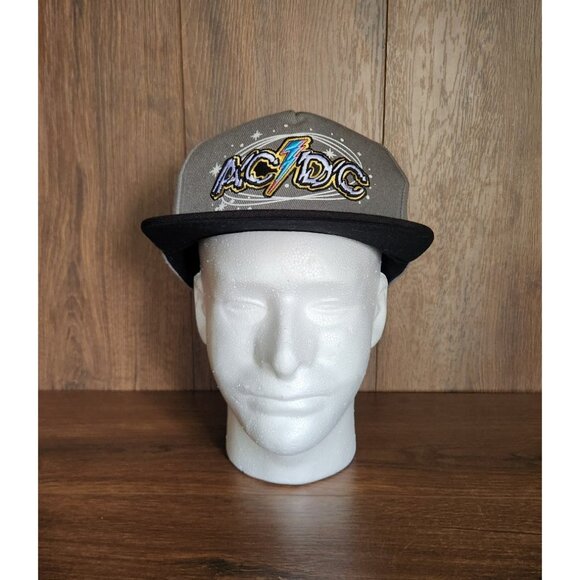 Men's ACDC Band 1978 Tour Stars & Swirls Flat Brim Hat - Picture 1 of 6